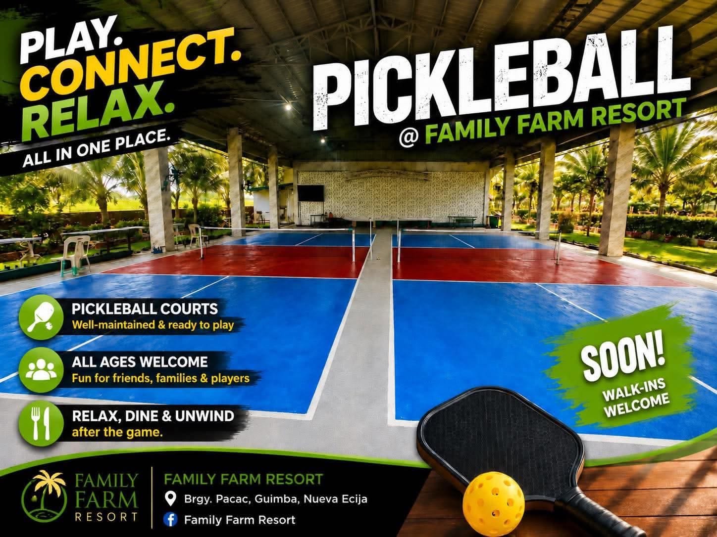 Family Farm Resort pickleball announcement, coming soon